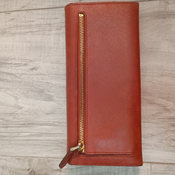 PRADA Orange plain long wallet for women - Picture 4 of 14